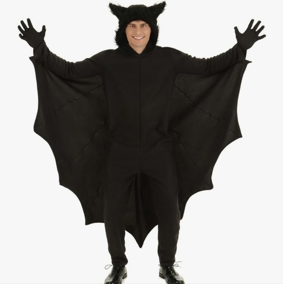 Fleece Bat Costume for Adults Bat Costume Men and Women's Onesie Outfit - Picture 1 of 1